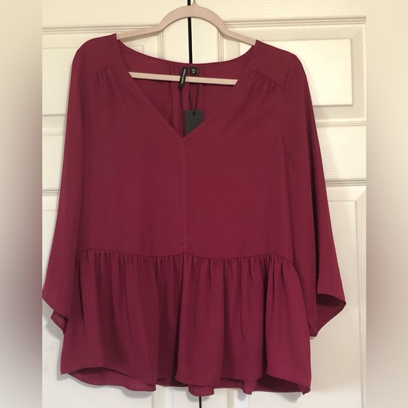 Paris Sunday Tops - NWT Paris Sunday Peplum Blouse